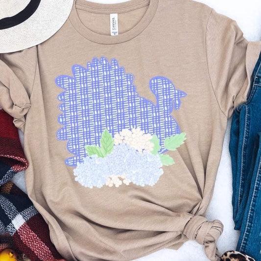 Blue patterned turkey with flowers tee/sweatshirt