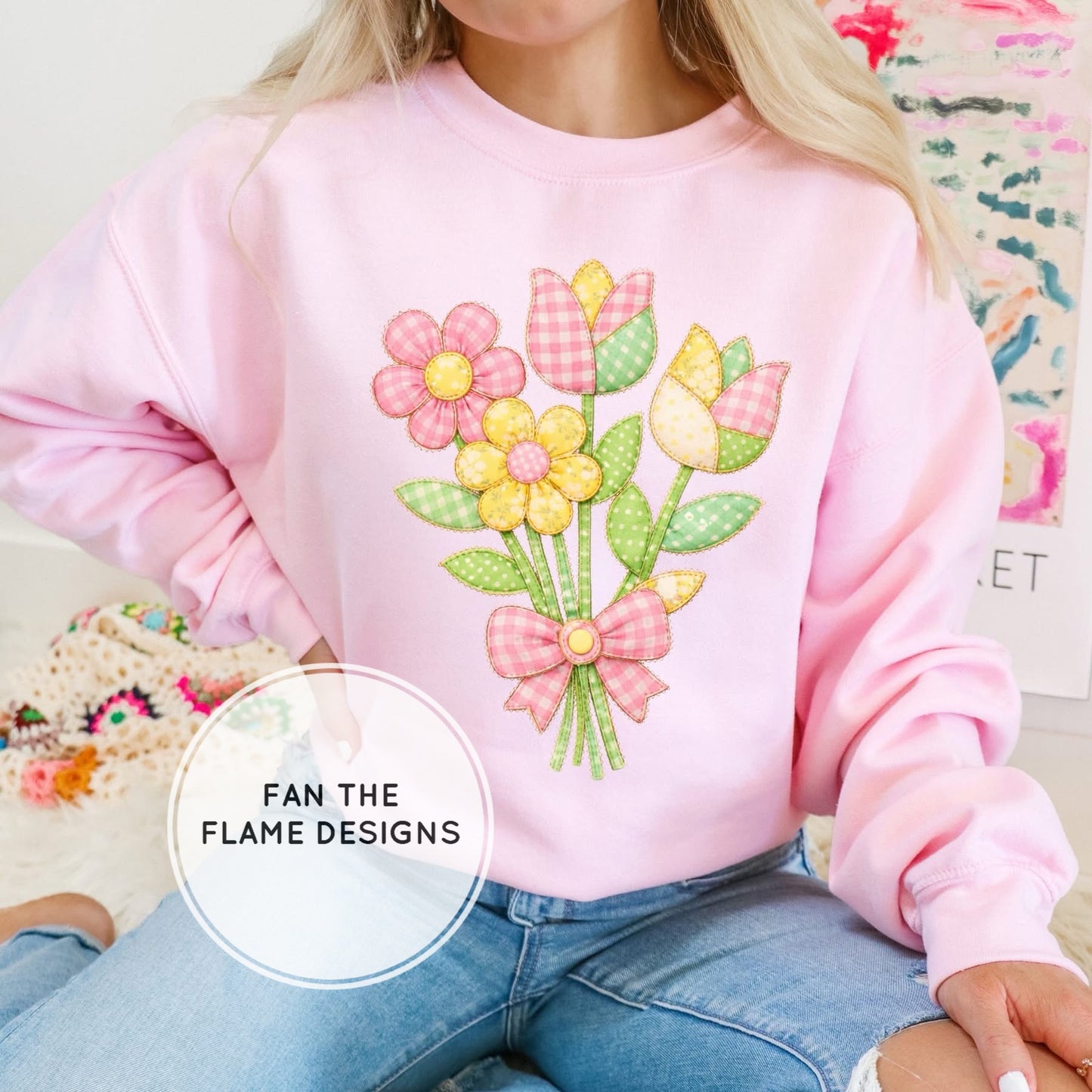 Quilted Style Spring Tone Patchwork Short/Long/Sweatshirt