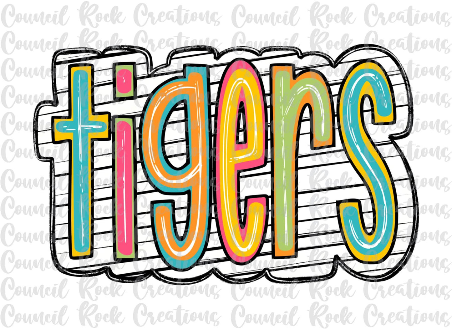 Colorful Scribble Striped Mascots tee/sweatshirt