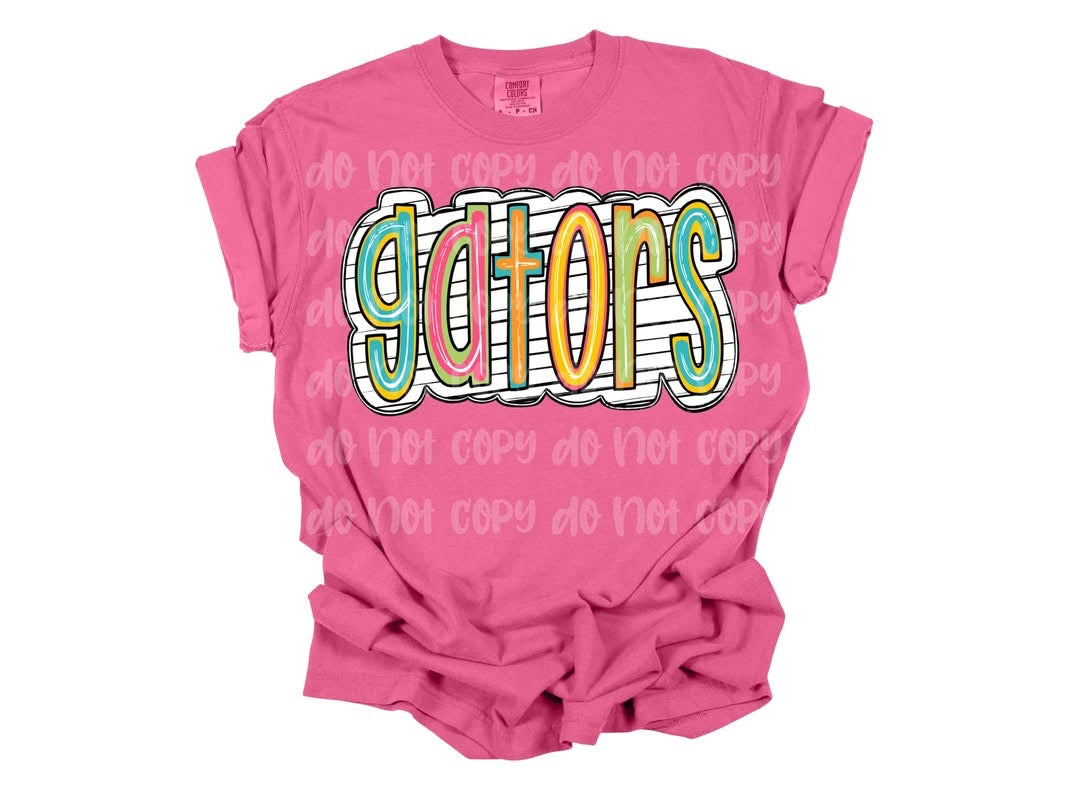 Colorful Scribble Striped Mascots tee/sweatshirt