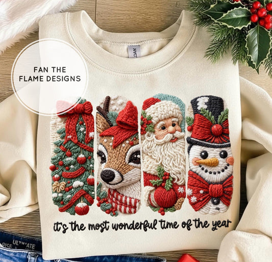 The most wonderful time of the year faux yarn Short/Long/Sweatshirt