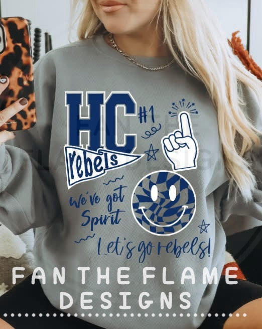 We’ve got spirit Rebel Mascot Tee/Sweatshirt