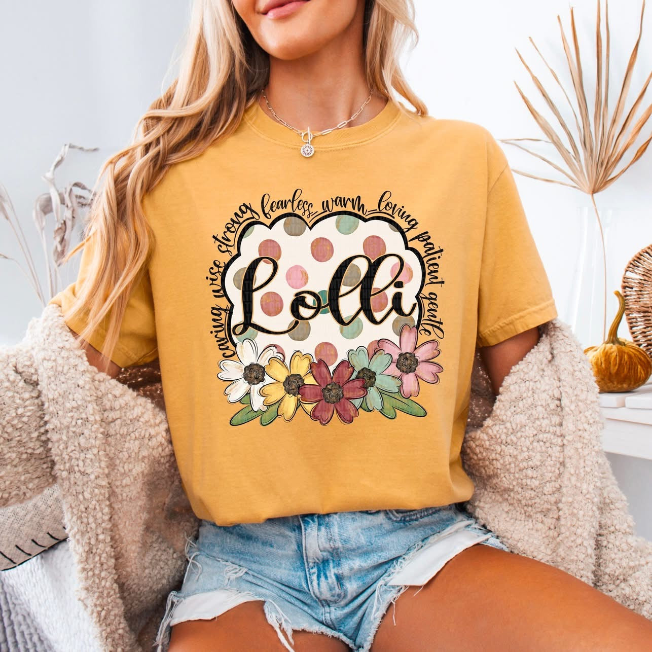 Flower & Polka Dot Names tee/sweatshirt