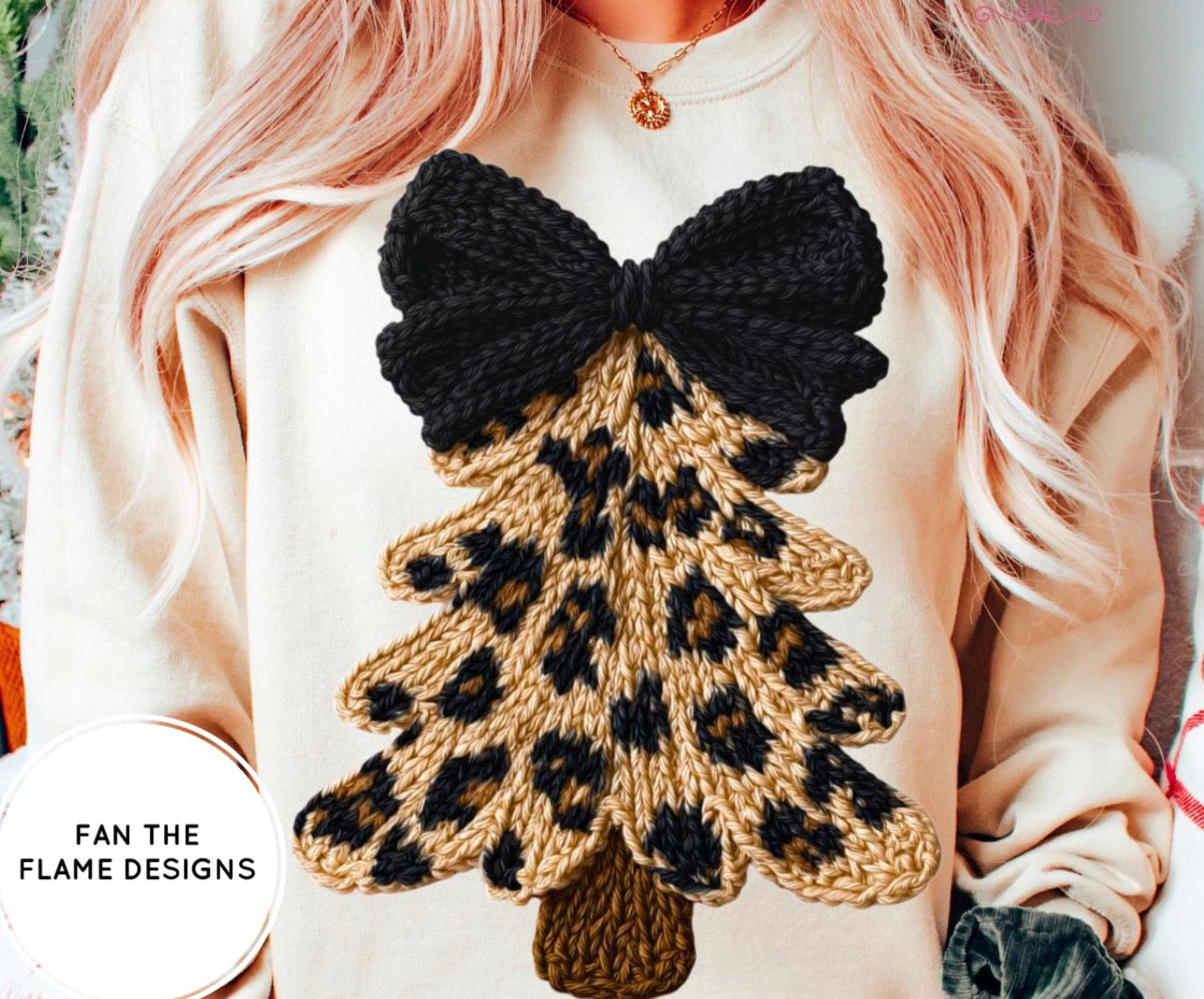 Faux Yarn Leopard Christmas Tree Short/Long/Sweatshirt