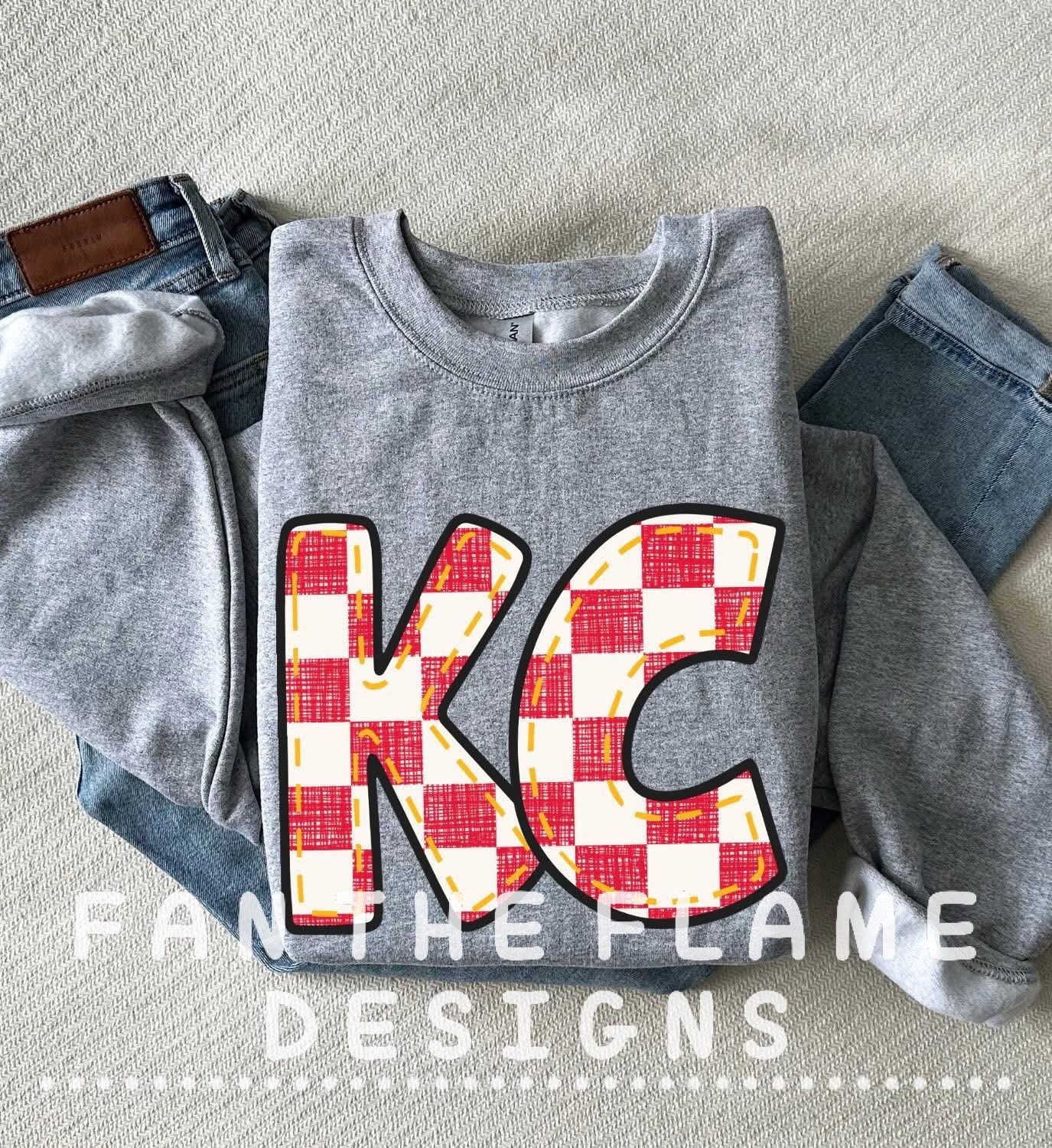 Team Bubble Stitch Distressed Checkered tee/tank