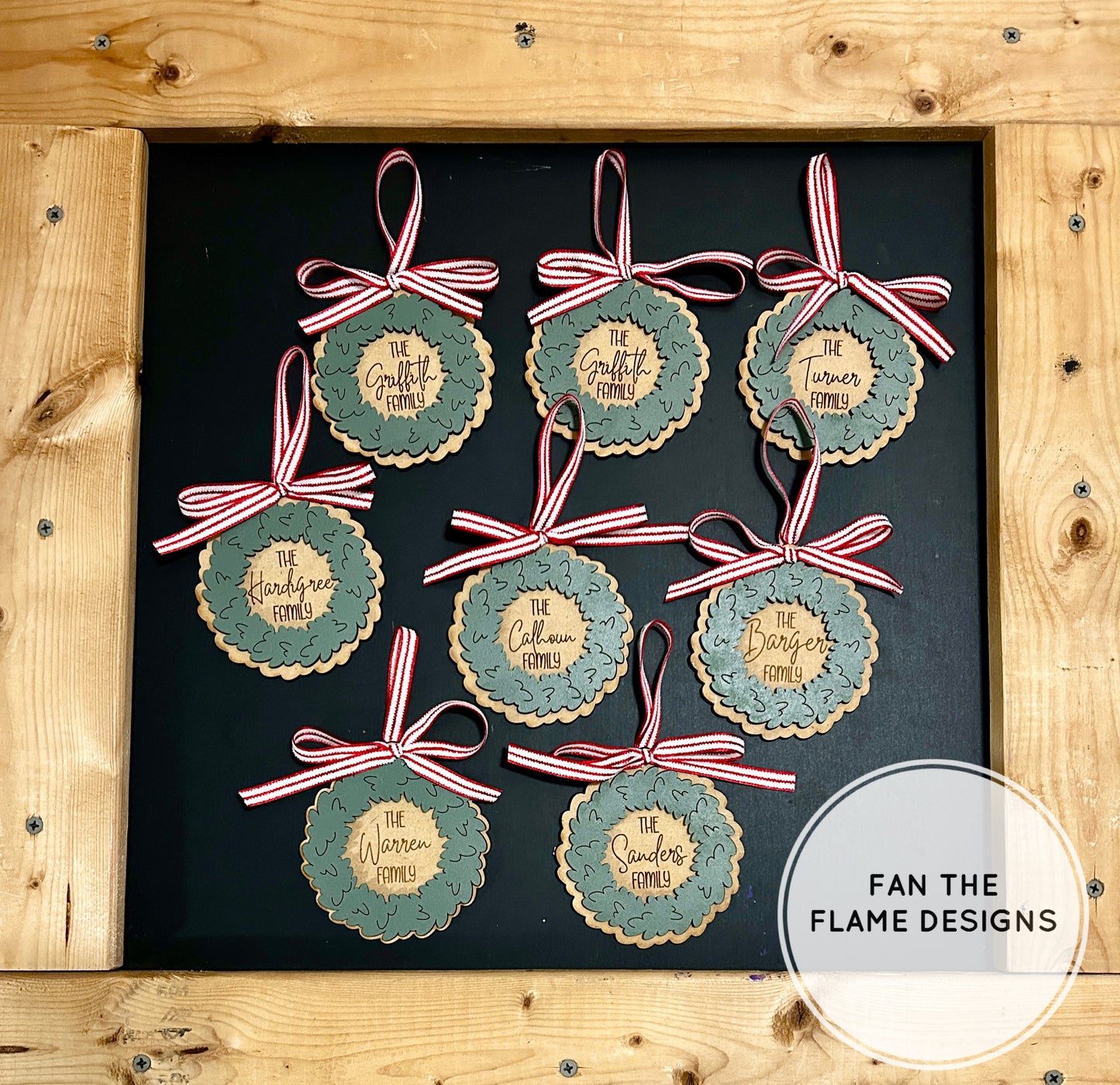 Personalized Family Wreath Ornament