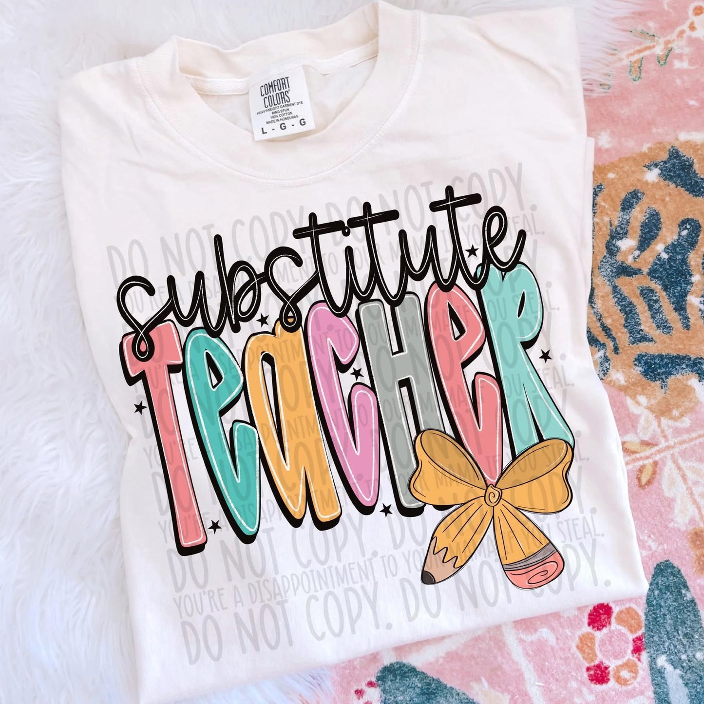 Teacher pencil bow tee/sweatshirt