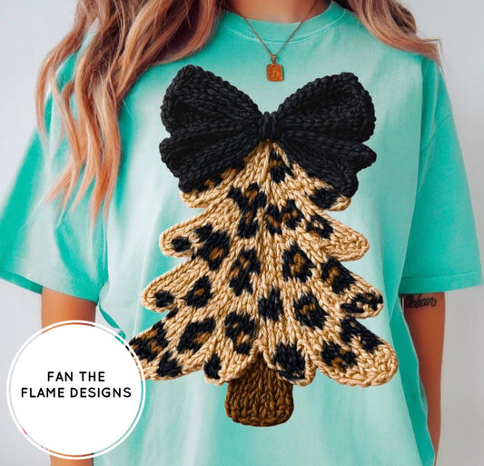Faux Yarn Leopard Christmas Tree Short/Long/Sweatshirt