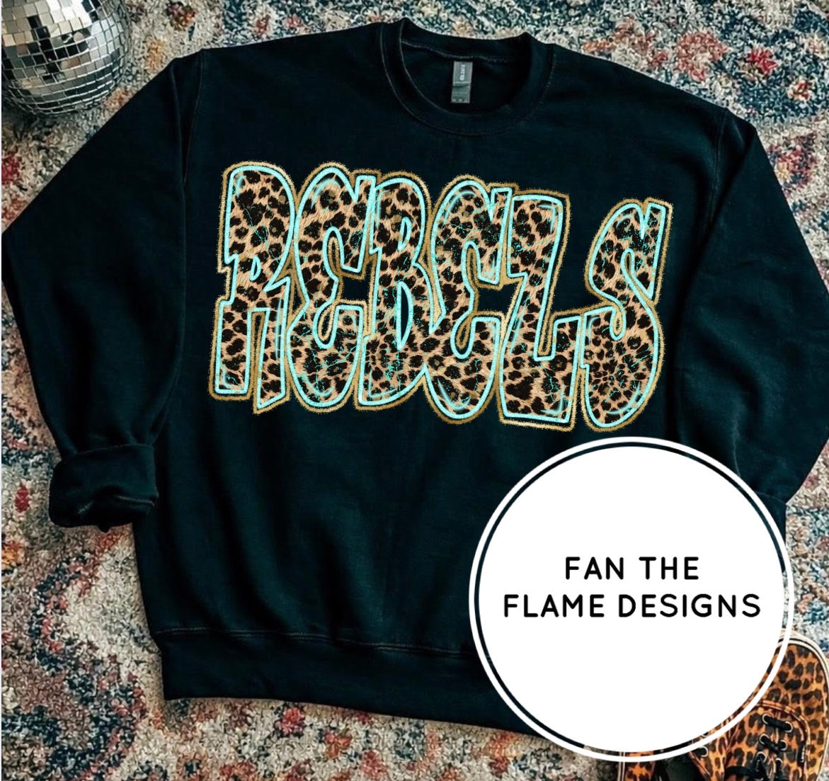 Leopard and Turquoise Rebels Short/Long/Sweatshirt