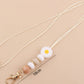 Daisy Silicone Beaded Name Tag Snap Lanyard