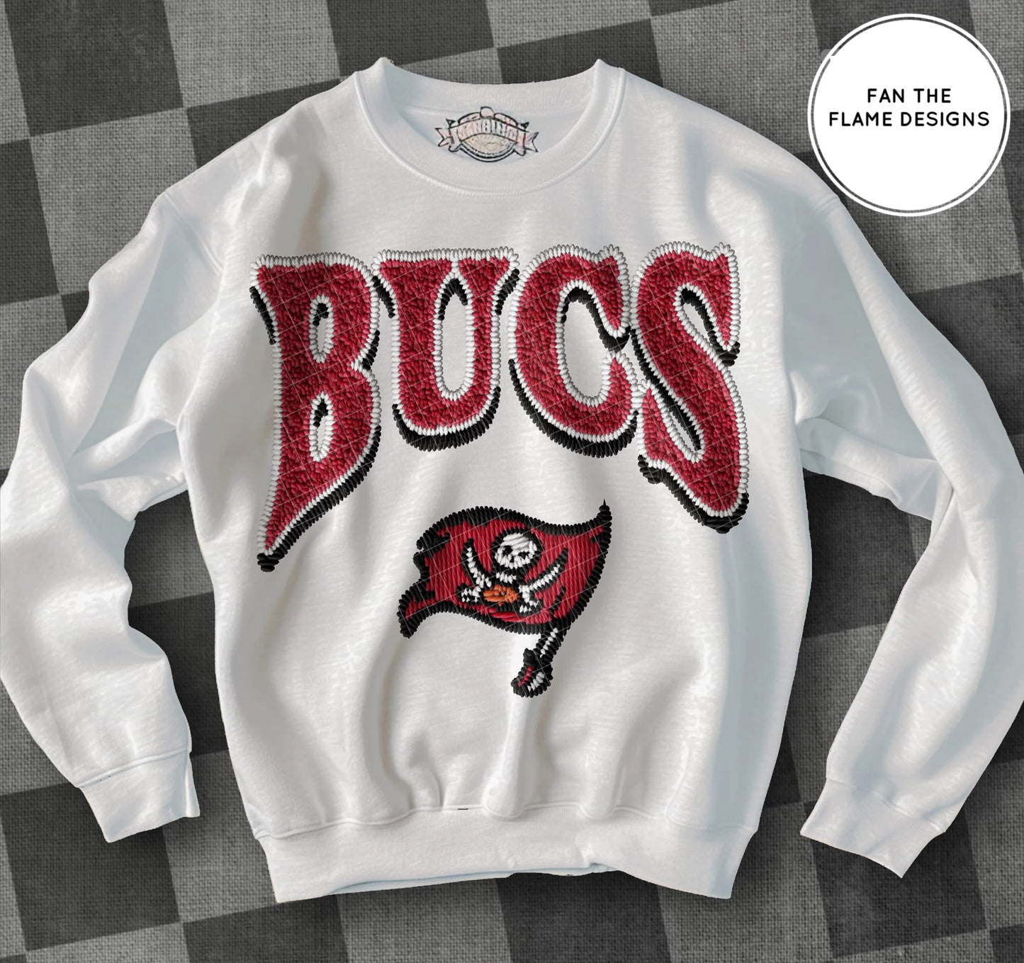 Faux Patch Football Team tee/sweatshirt