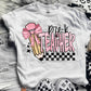 Teacher pink with polka dots tee/sweatshirt