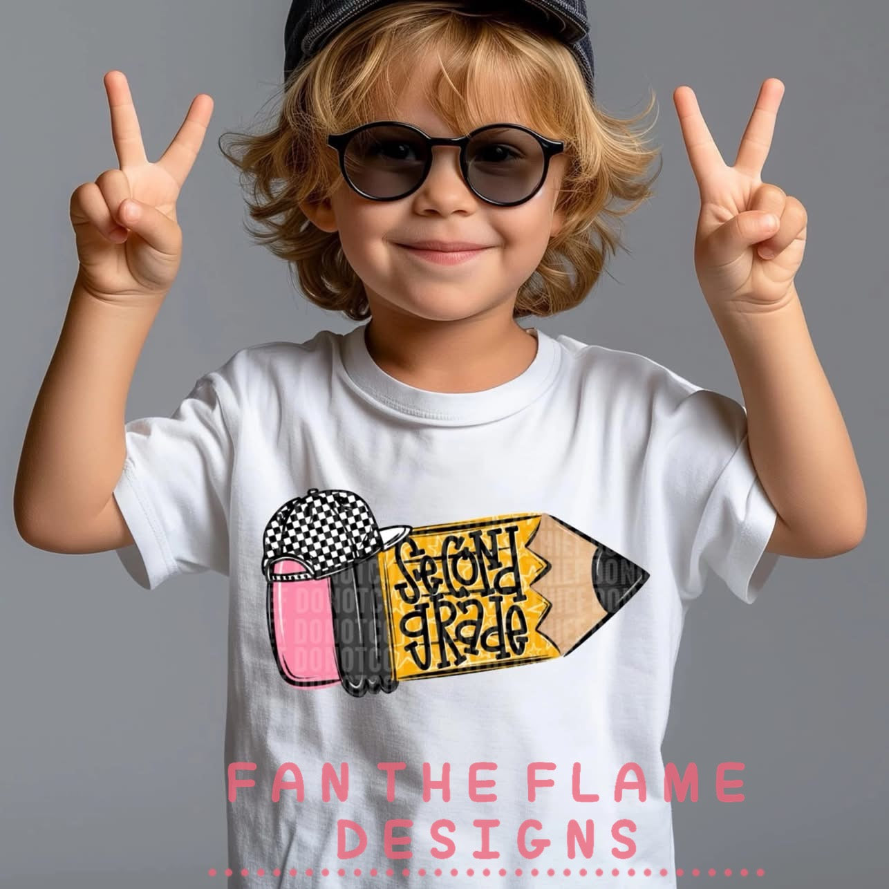 Pencil with bow/hat tee/tank