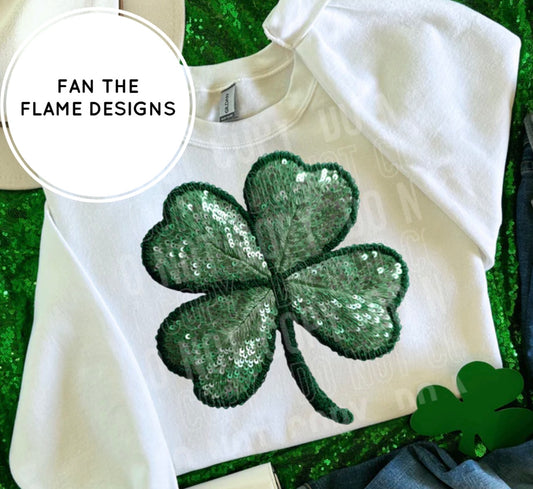 Faux Sequin Shamrock Short/Long/Sweatshirt
