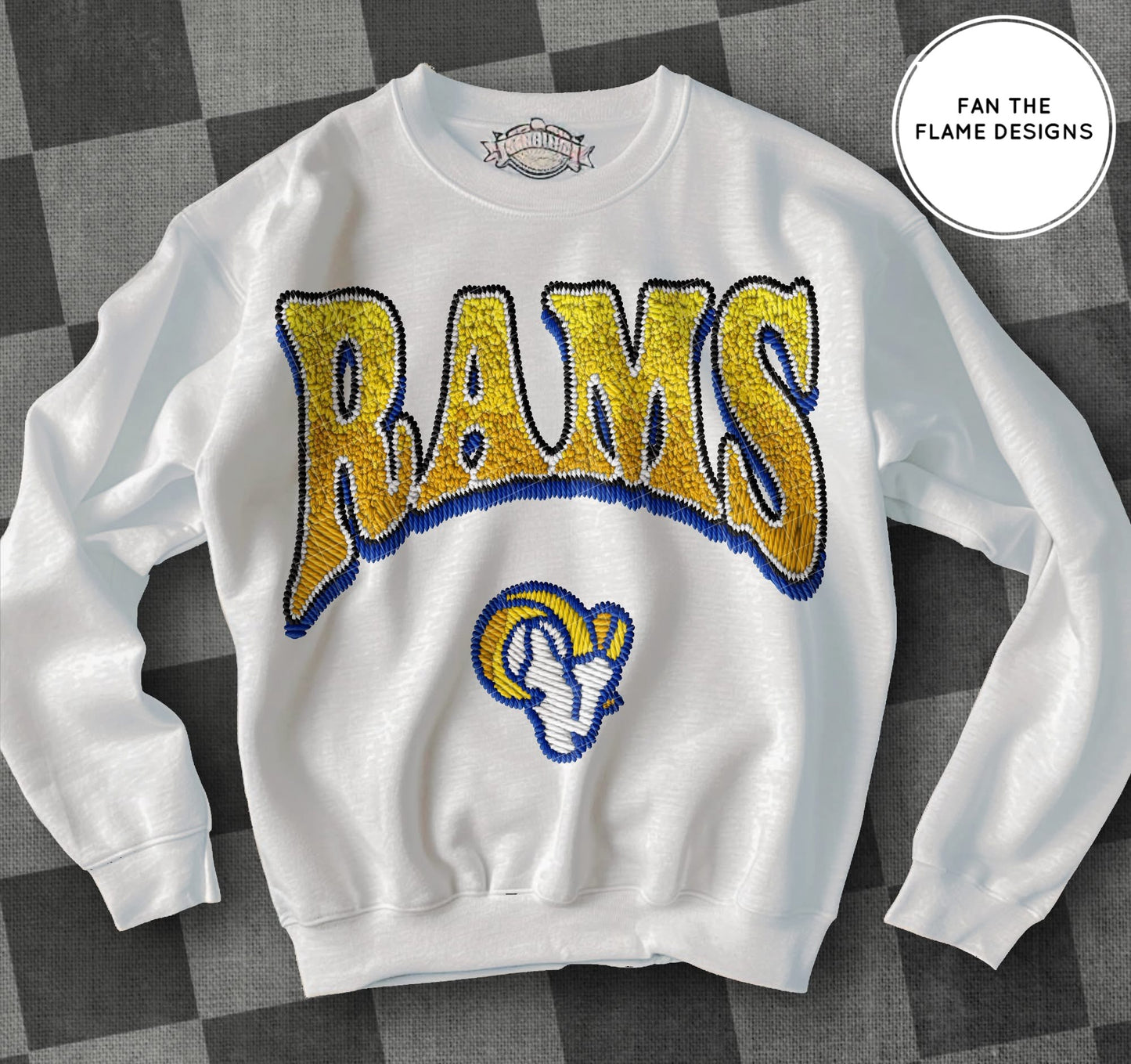 Faux Patch Football Team tee/sweatshirt