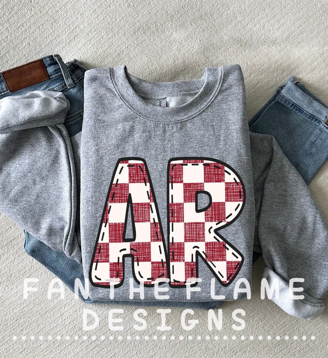 Team Bubble Stitch Distressed Checkered tee/tank