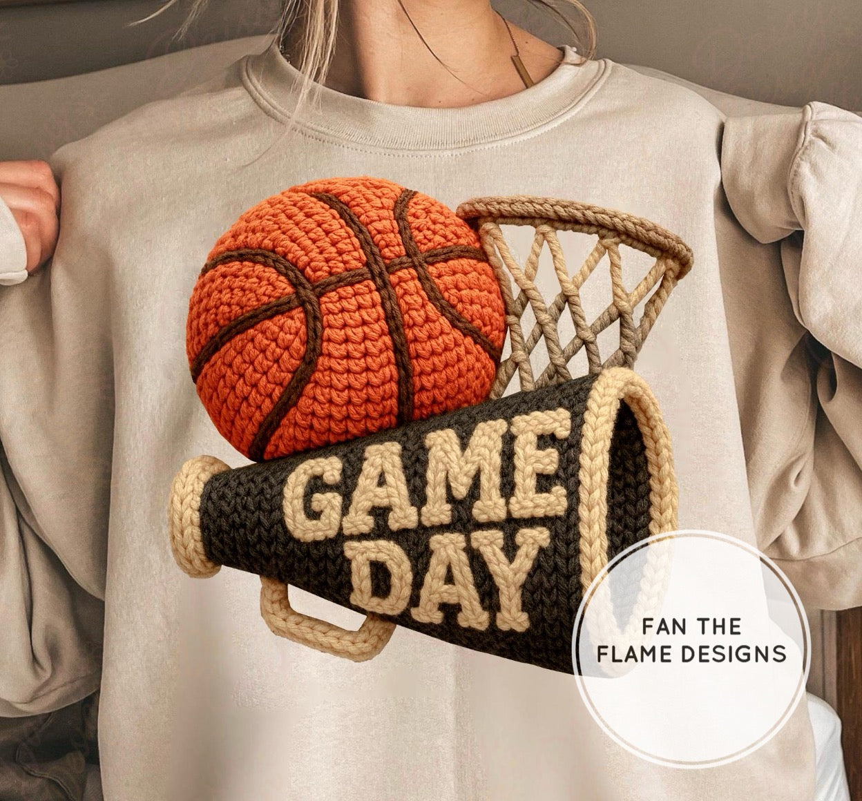 Basketball Game Day Faux Yarn Short/Long/Sweatshirt