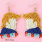 Beaded Trump Dangle Earrings