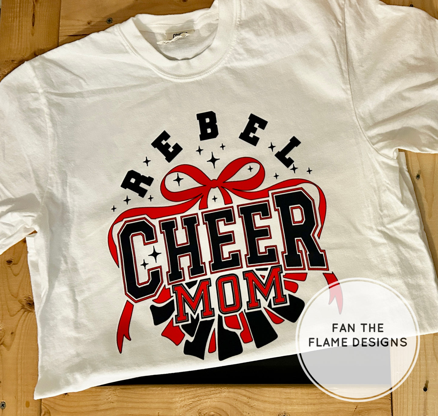 Rebel Cheer Mom - Personalized Front & Back Design