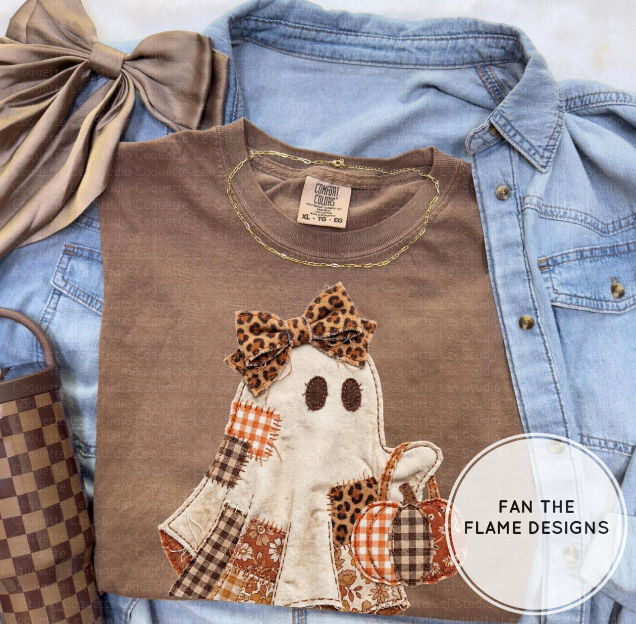 Patchwork Ghost with bow