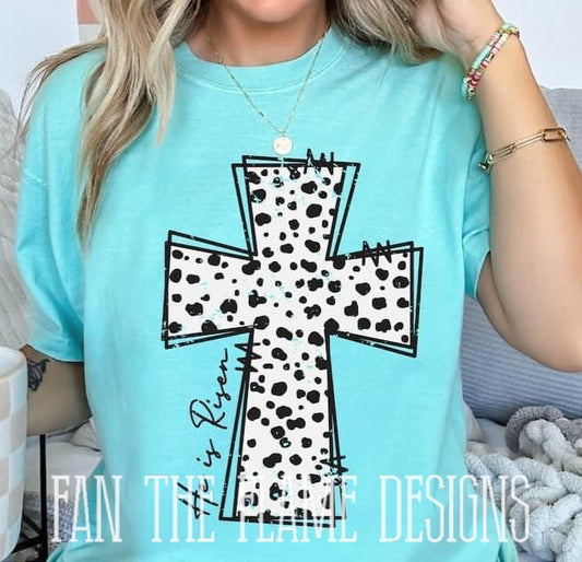 He is risen dotted cross tee/sweatshirt