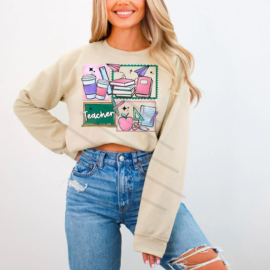 Teacher stamps White Tee/Sweatshirt