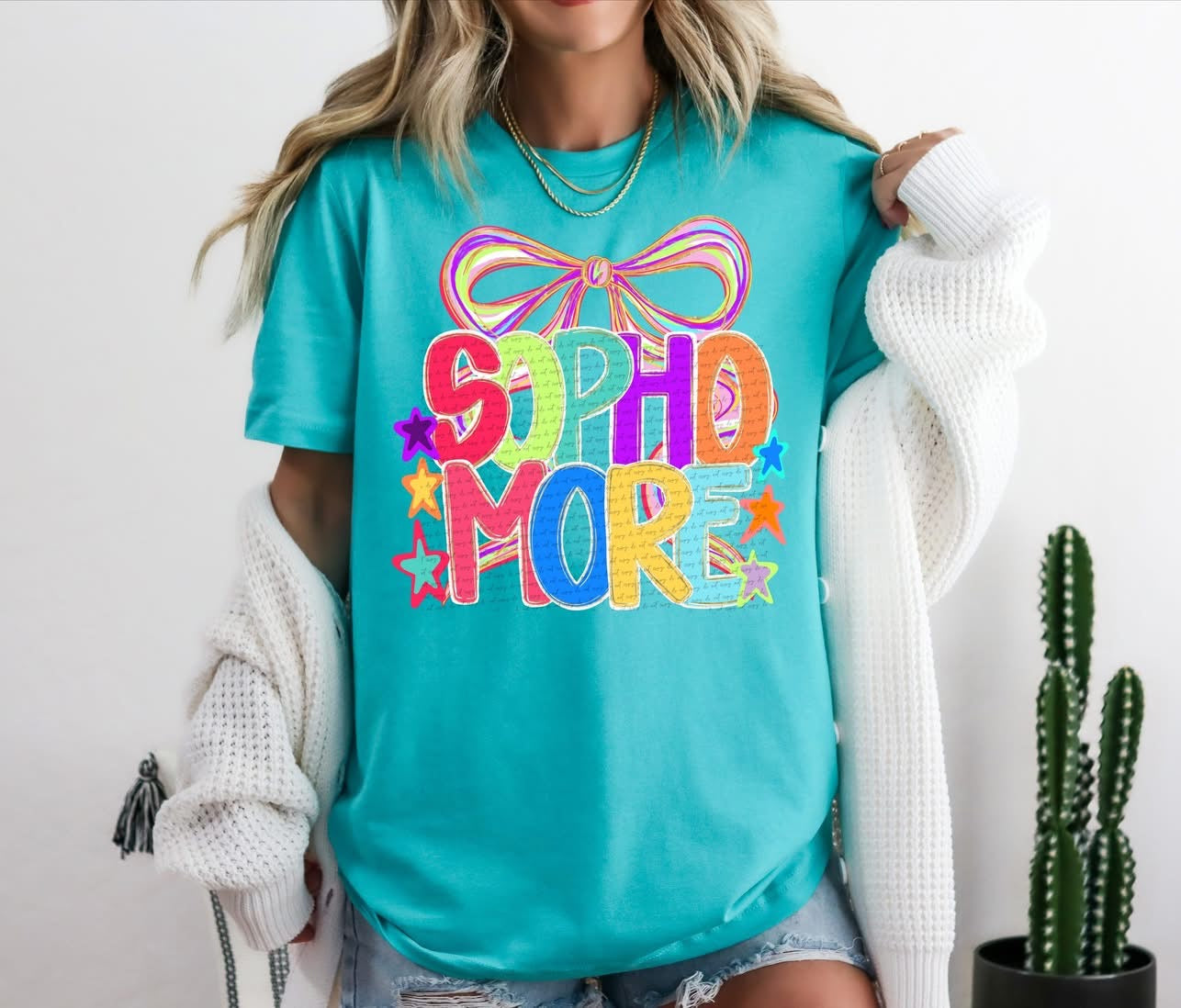 Grade Levels colorful with bow tee/tank