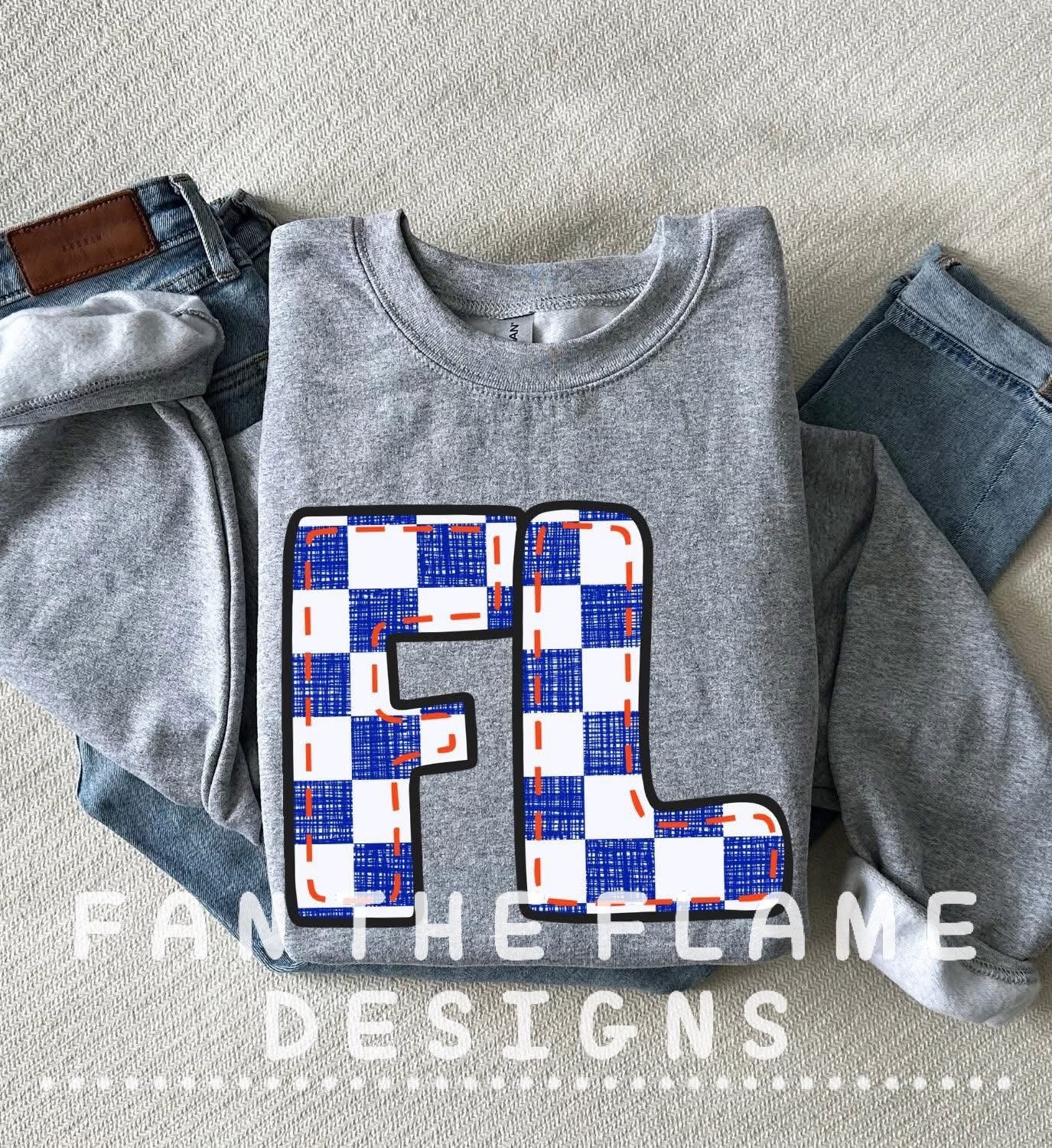 Team Bubble Stitch Distressed Checkered tee/tank