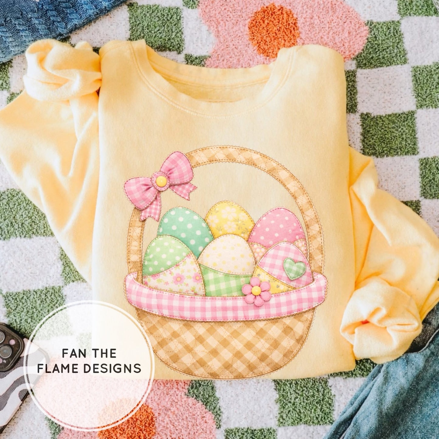 Quilted Style Spring Tone Patchwork Short/Long/Sweatshirt