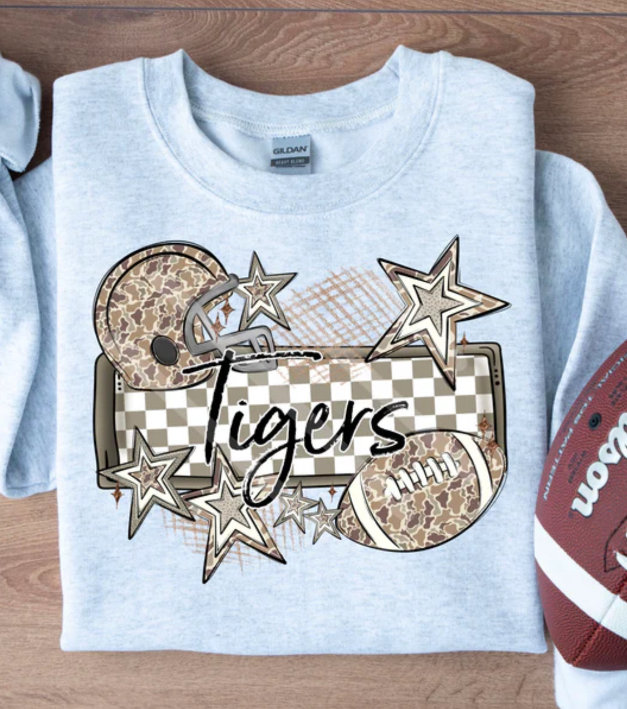 Mascots LEOPARD football frame and stars Tee/Sweatshirt