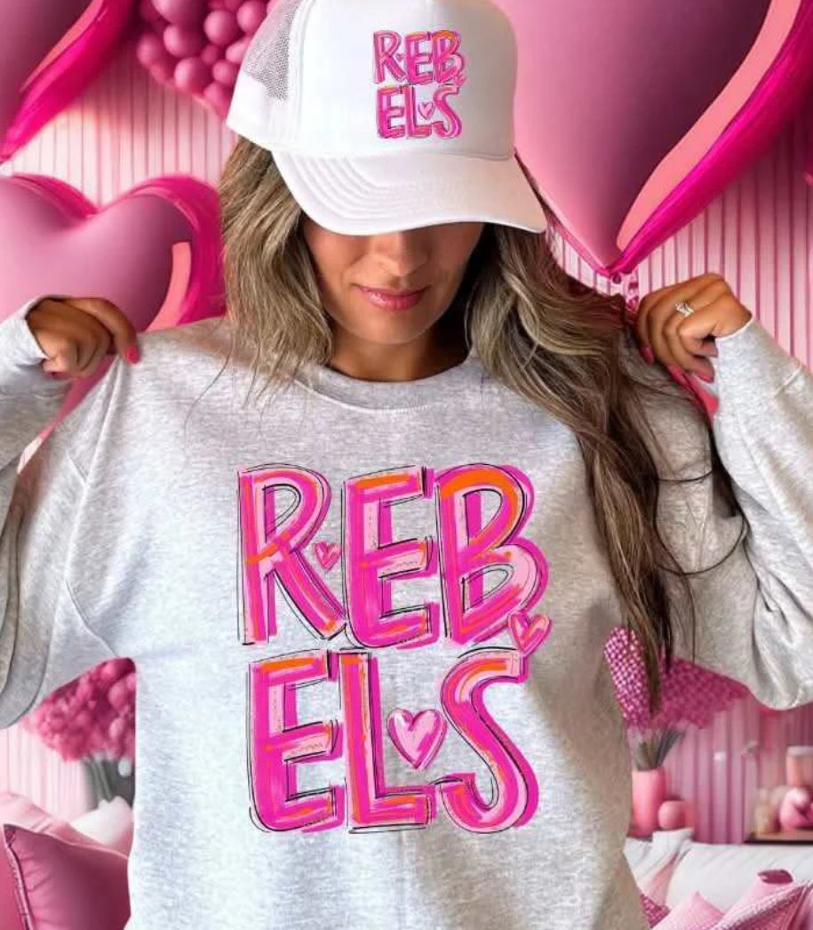 Mascot pink brushstroke tee/sweatshirt