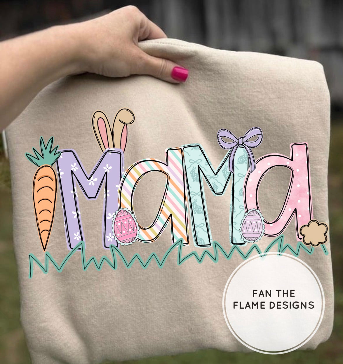 Mama Easter Font Short/Long/Sweatshirt
