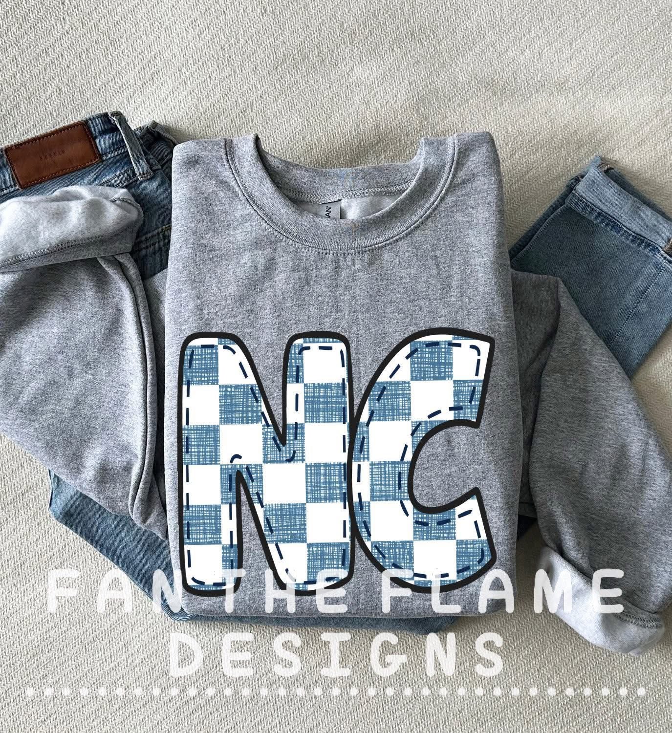 Team Bubble Stitch Distressed Checkered tee/tank