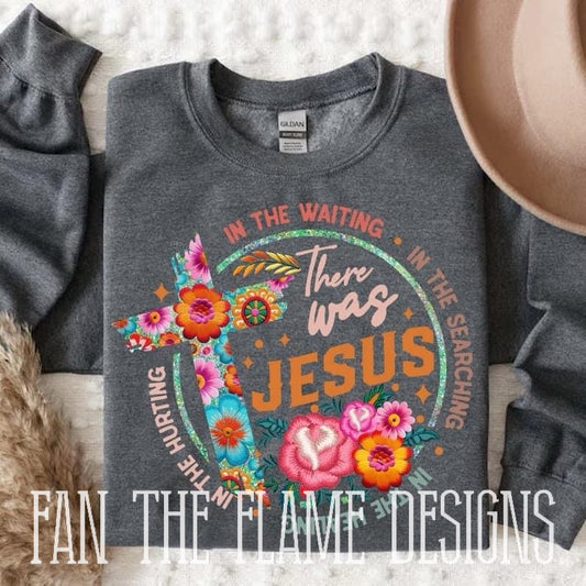 There was jesus circle with floral cross tee