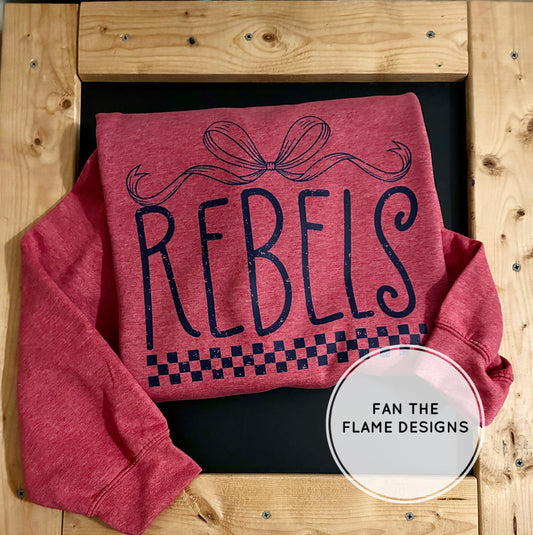 Rebels Navy Checkered Bow