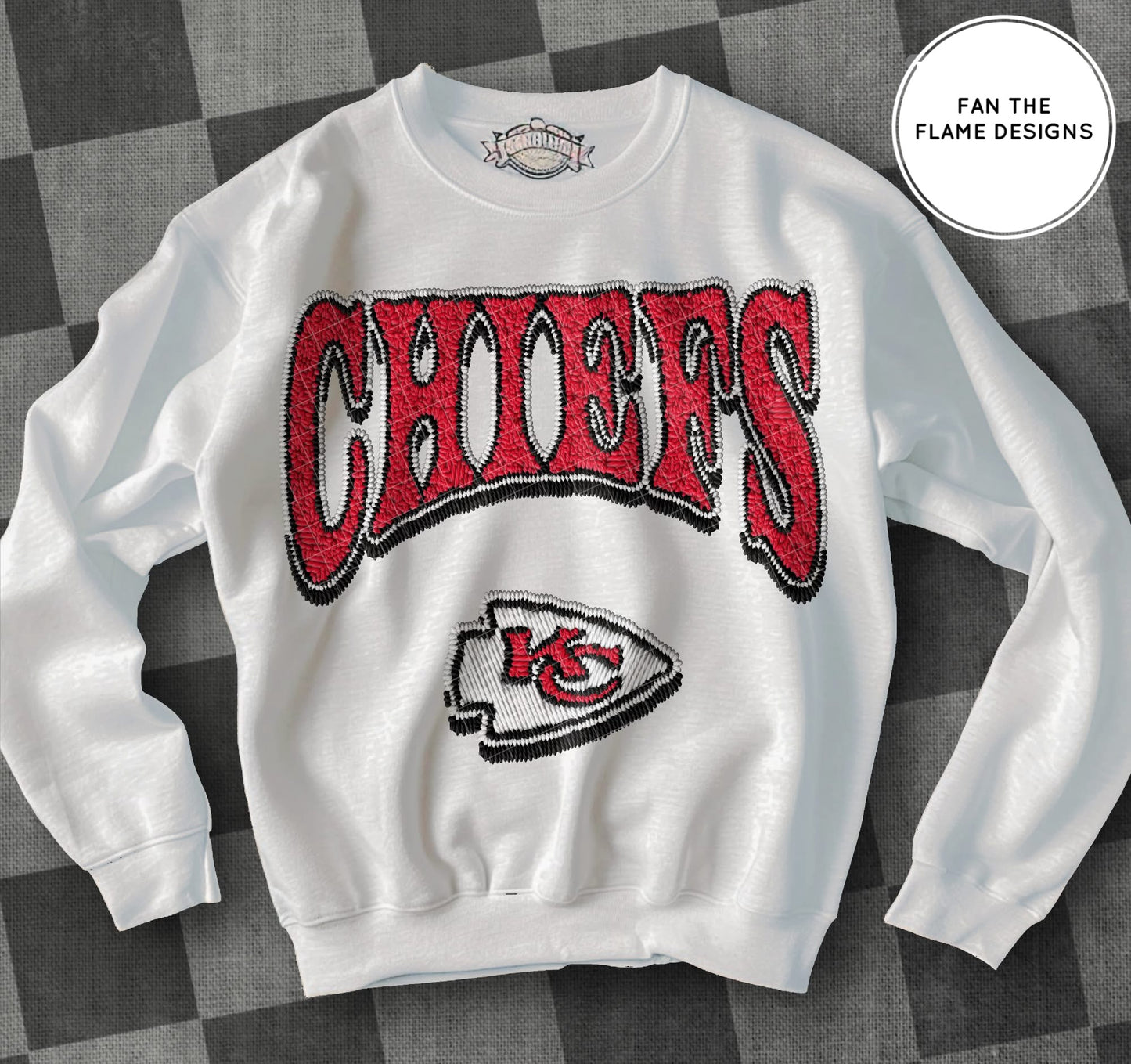 Faux Patch Football Team tee/sweatshirt