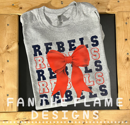 Stacked Rebels with bow Tee/Sweatshirt