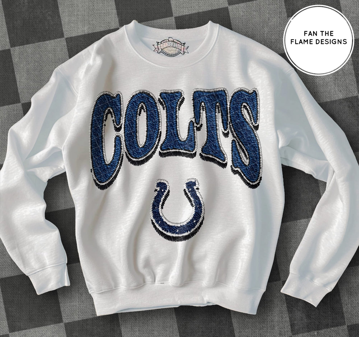 Faux Patch Football Team tee/sweatshirt