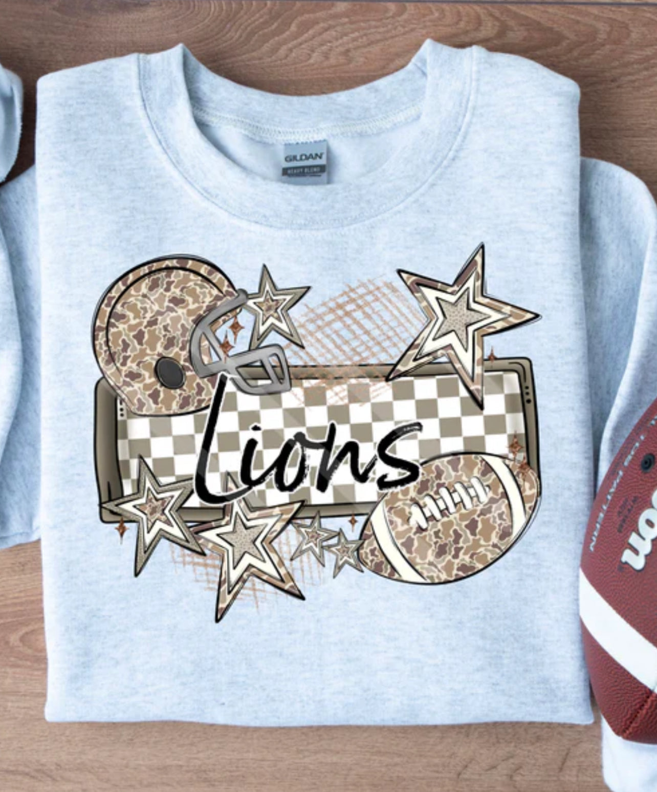 Mascots LEOPARD football frame and stars Tee/Sweatshirt