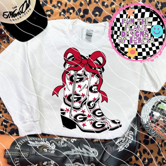 Football Mascot Cowgirl Boots Tee/Sweatshirt