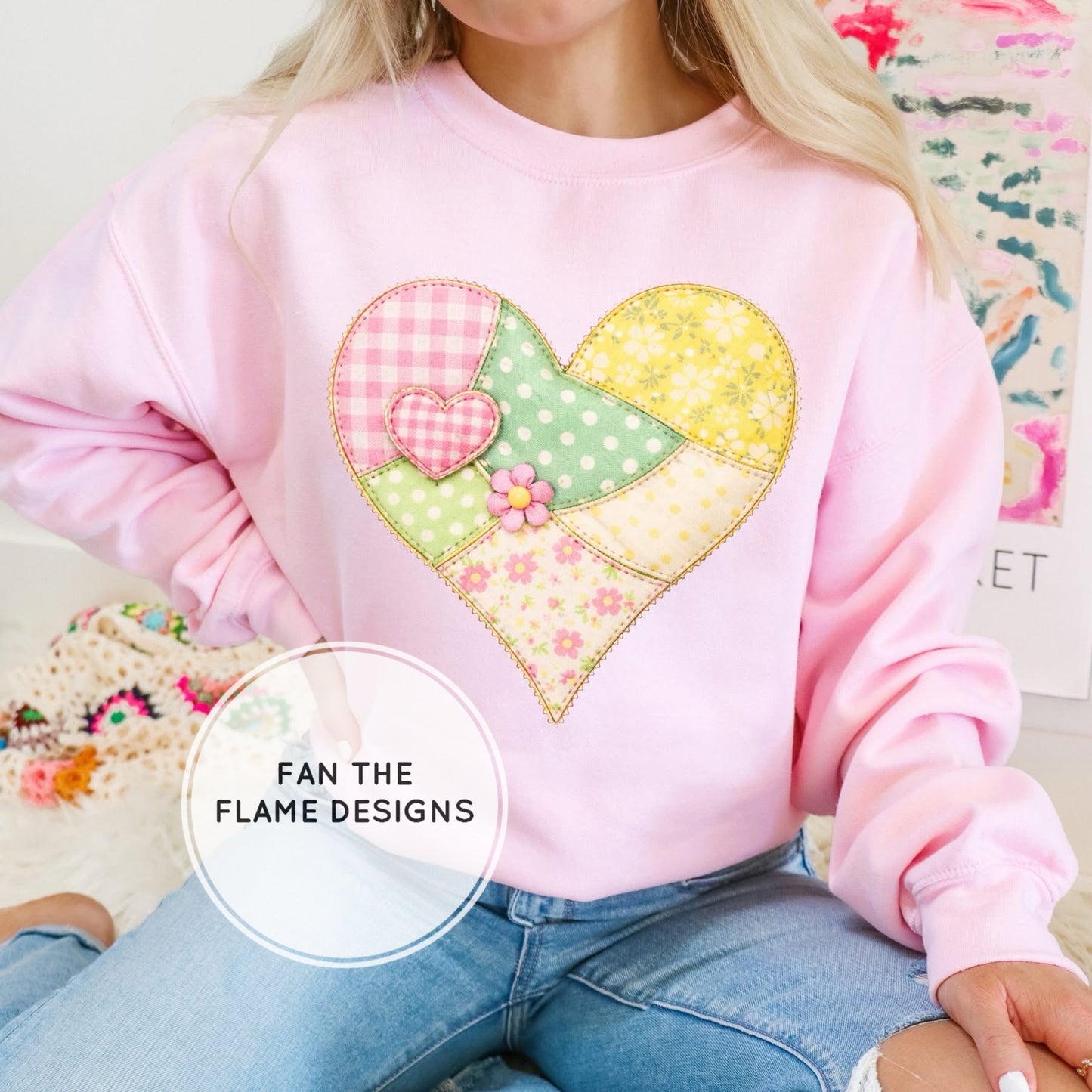 Quilted Style Spring Tone Patchwork Short/Long/Sweatshirt