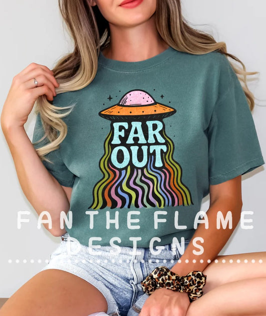 Far Out UFO Colorful Tee/Sweatshirt