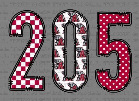 205 Tuscaloosa, AL Tee/Sweatshirt