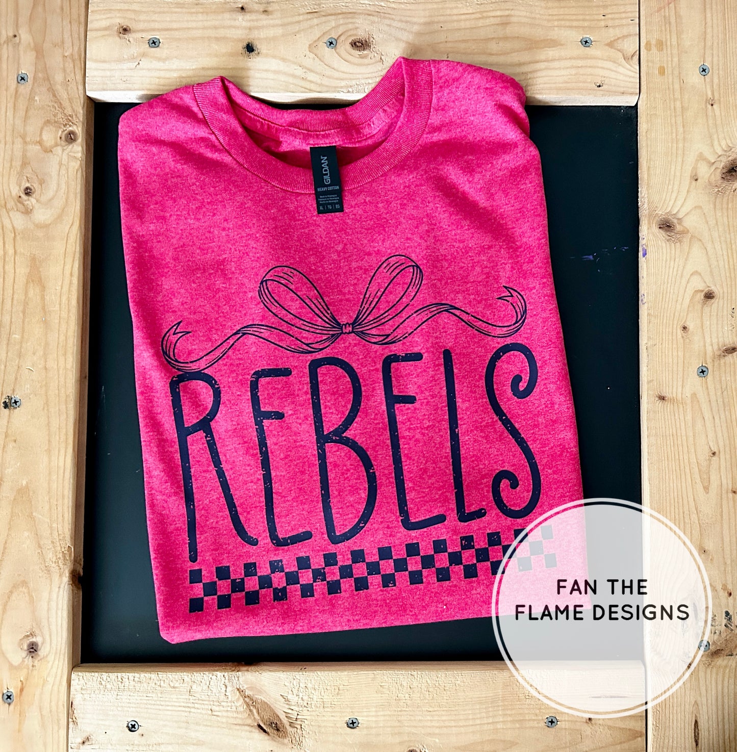Rebels Navy Checkered Bow