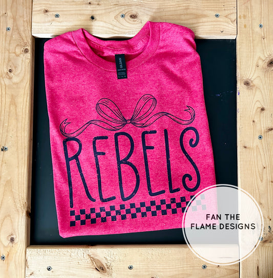 Rebels Navy Checkered Bow