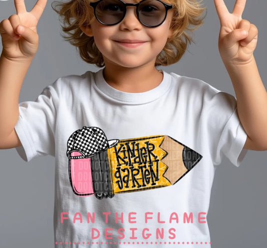 Pencil with bow/hat tee/tank