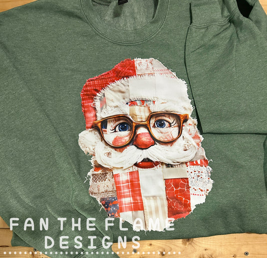 Patchwork Santa Tee/Sweatshirt