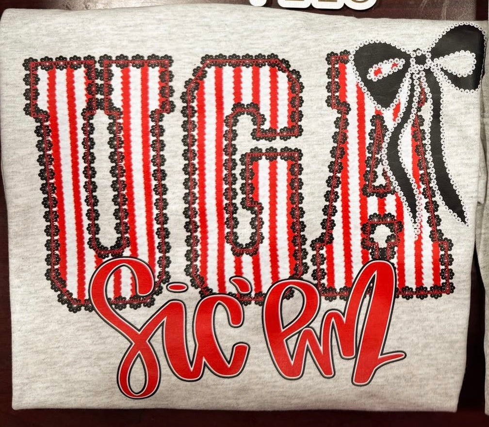 Georgia Pinstripe with bow Short/Long/Sweatshirt