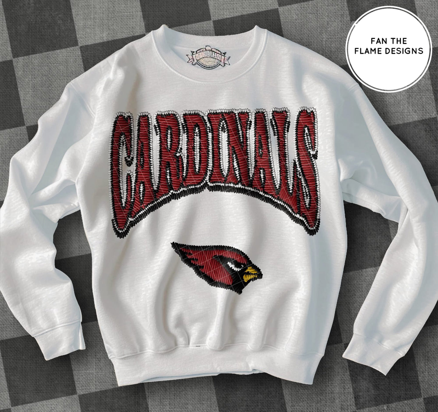 Faux Patch Football Team tee/sweatshirt