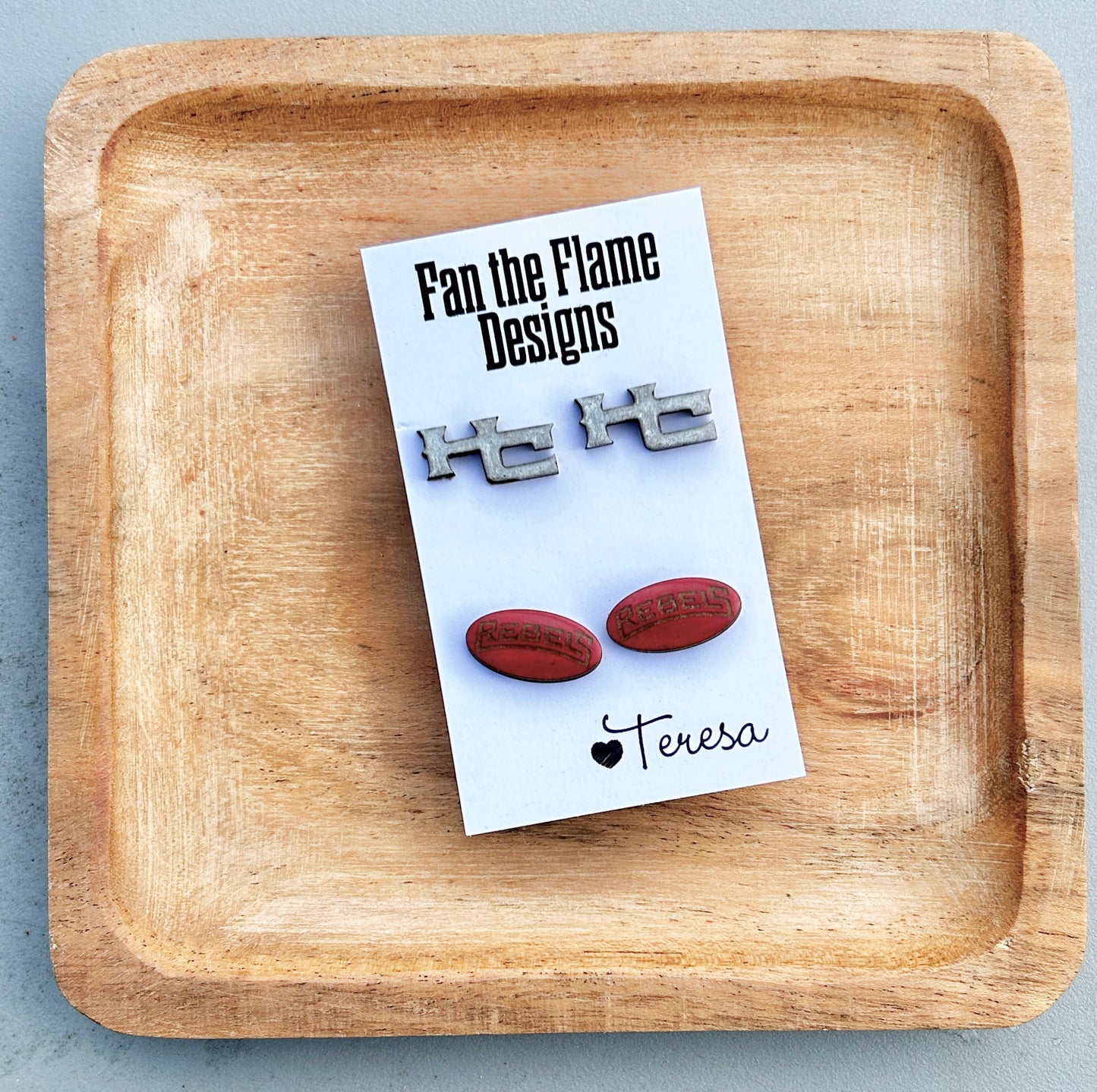 Handmade HC & Rebel Stud Earrings